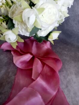  Vintage rose silk ribbon