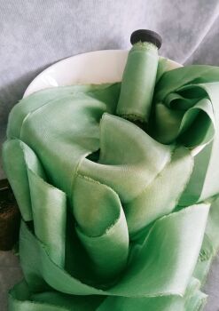 Meadow green silk ribbon