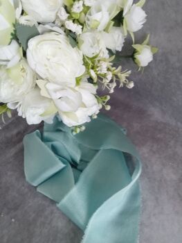 Sea glass silk ribbon