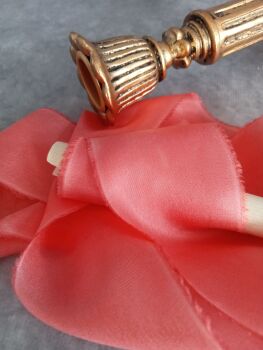 Coral silk ribbon