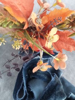  Ink, silk velvet ribbon