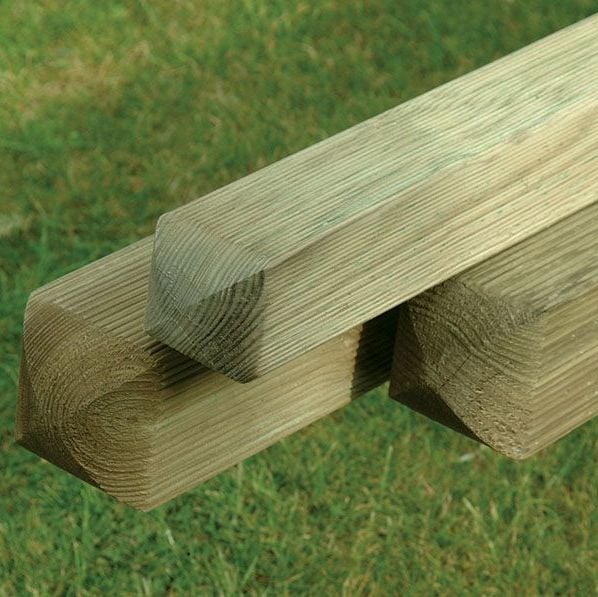 2.7m 100 x 100mm KDM Planed & Ribbed Timber Post - Green