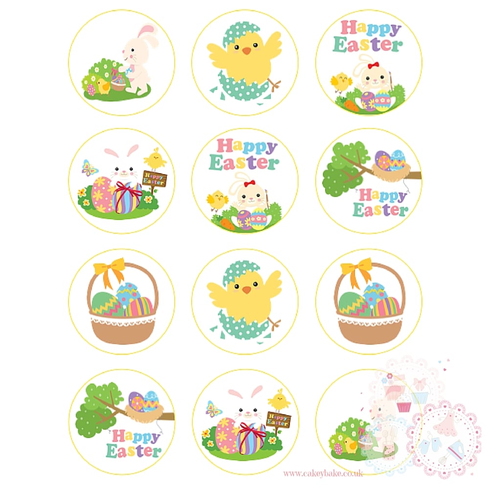 Cute Easter Bunny Cupcake Toppers