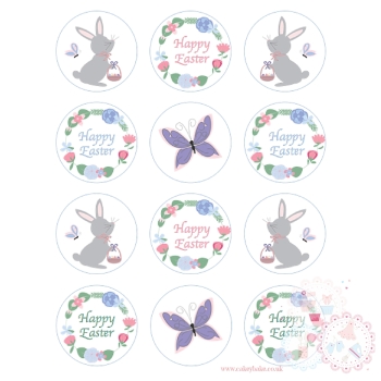 Easter Bunny Butterfly Cupcake Toppers