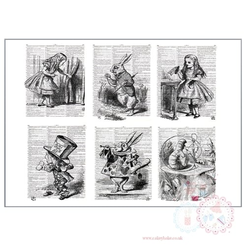 Alice in Wonderland panels - great for cake wrap