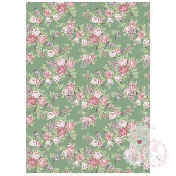 Roses on a Vintage Green Background A4 Edible Printed Sheet