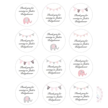Pink Babyshower Cupcake toppers - personalised