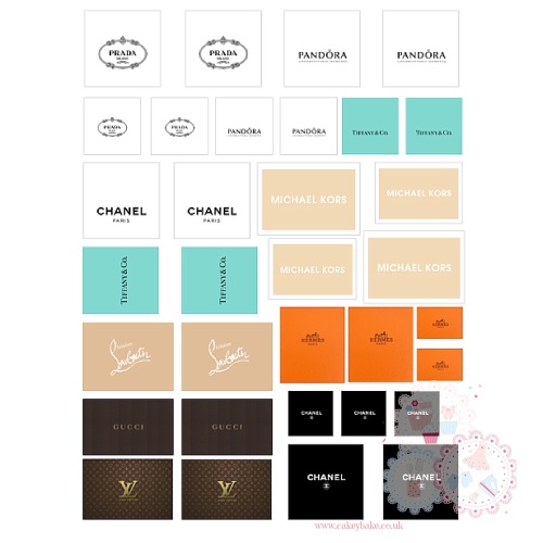 Edible Icing Sheet - Mini Designer Carrier Bags Icing Sheet