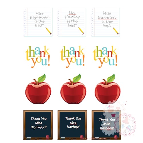 School Teacher Themed Edible Icing Sheet - can be personalised