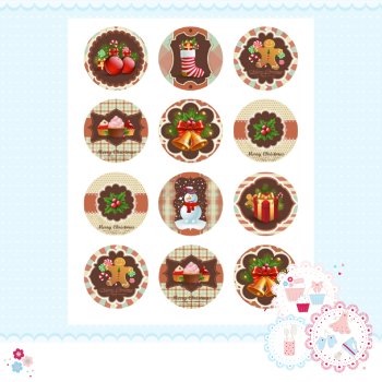 Edible Cupcake Toppers x 15 - Vintage Christmas Designs
