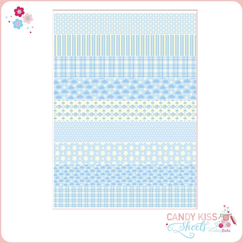 Blue Patterns Candy Kiss Sheet