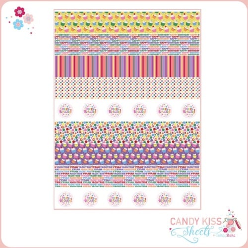 Colourful Happy Birthday Candy Kiss Sheet