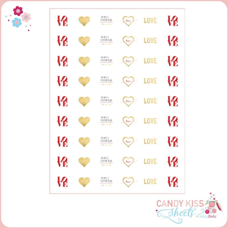 Gold Love Candy Kiss Sheet