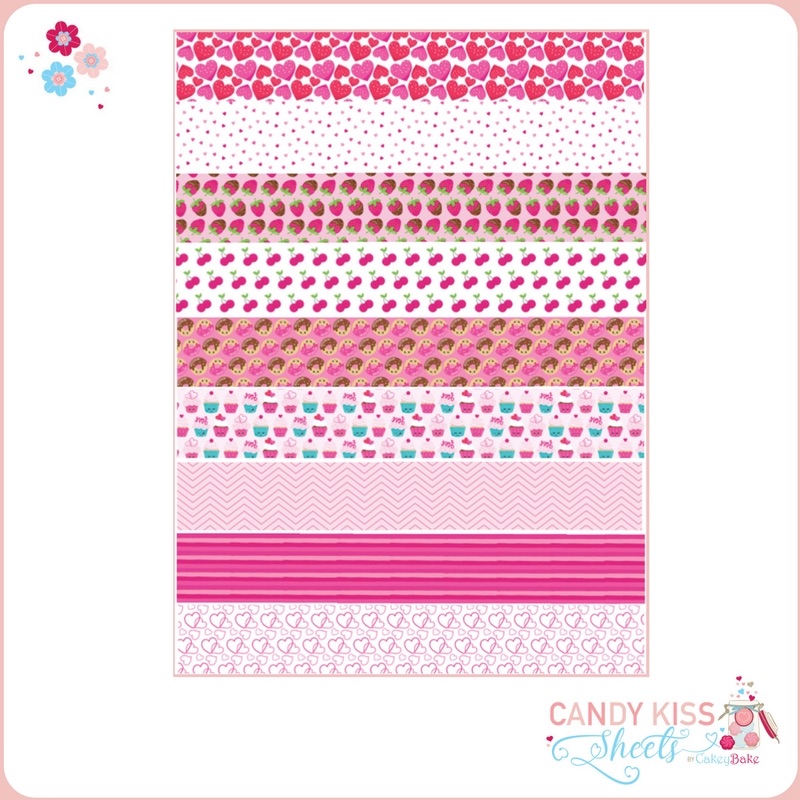 Hearts and Berries Candy Kiss Sheet