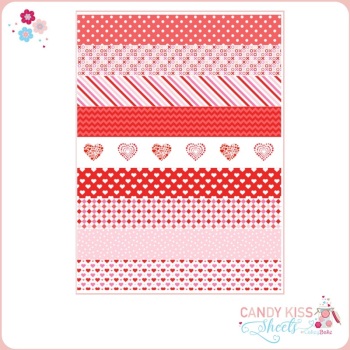 Love Heart Pink & Red Candy Kiss Sheet