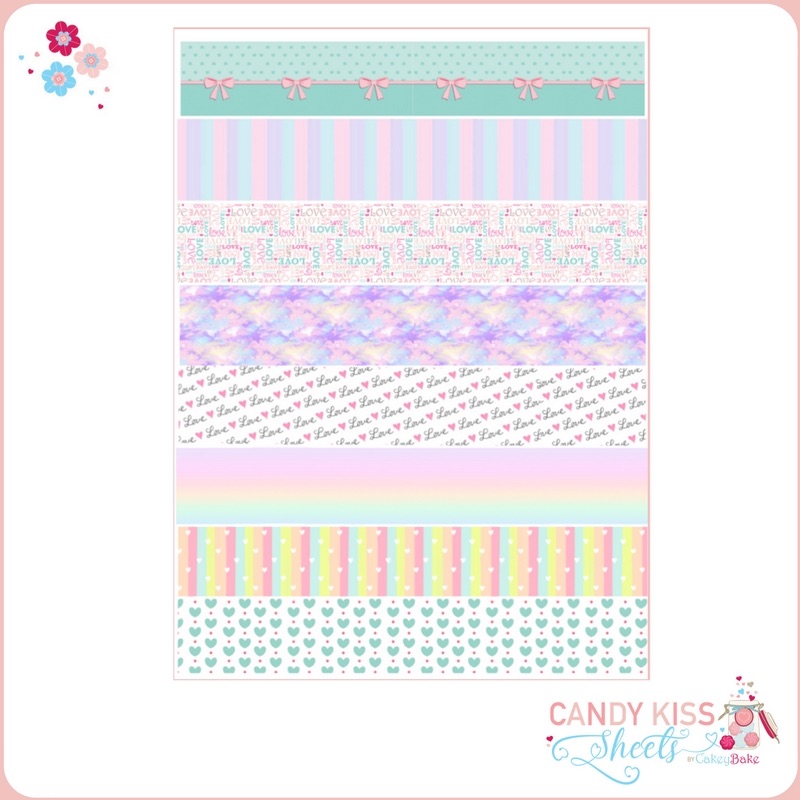 Pastel Rainbow Candy Kiss Sheet