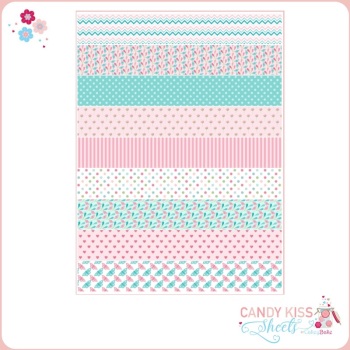 Turquoise & Pink Candy Kiss Sheet