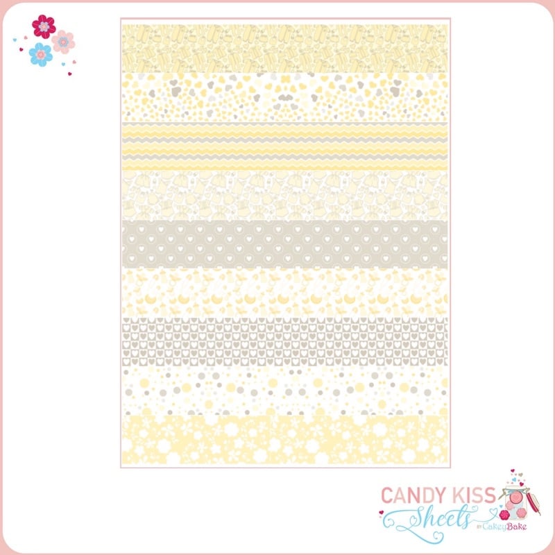 Yellow Babyshower Candy Kiss Sheet