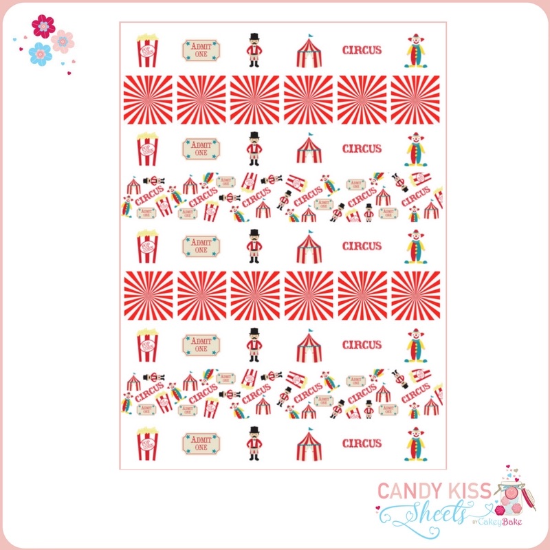 Circus Themed Candy Kiss Sheet