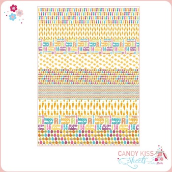 Easter Patterns with Words Candy Kiss Sheet