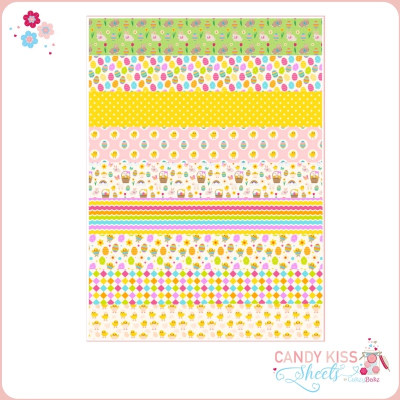 Bright Easter Patterns Candy Kiss Sheet