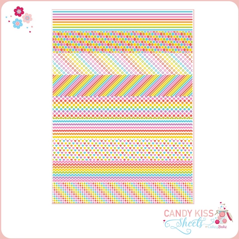 Rainbow Themed Candy Kiss Sheet
