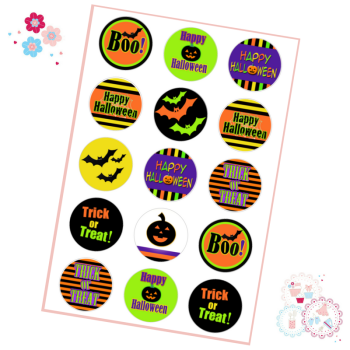Bright Halloween Cupcake Toppers