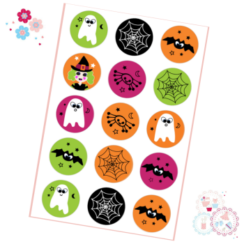 Halloween Cupcake Toppers Ghosts, Spiders and Witches