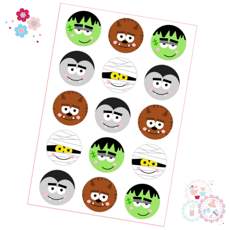 Halloween Faces Cupcake Toppers
