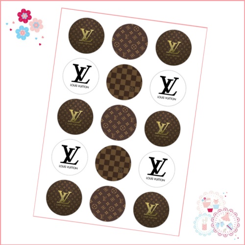 Louis Vuitton LV Cupcake Toppers x 15 - Designer Brands icing pre-cut toppe