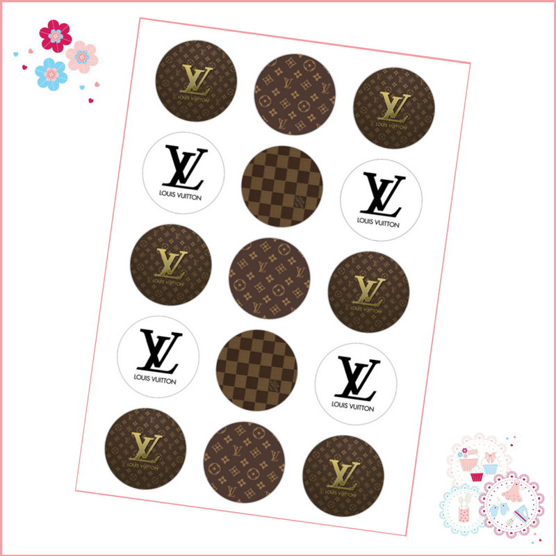 Louis Vuitton Custom LV Glitter Cupcake Toppers