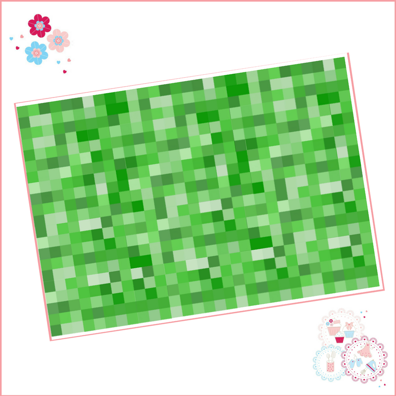 Edible Icing Sheet - Green Squares icing Sheet