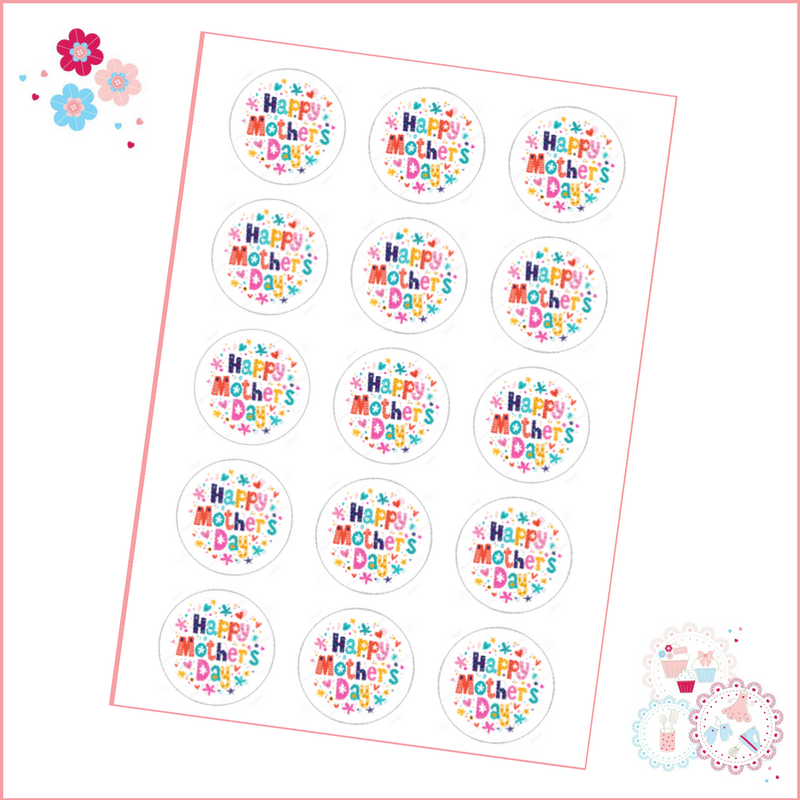 Mother's Day Bright Cupcake Toppers