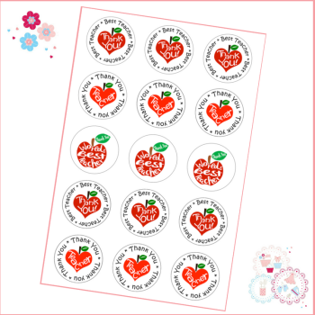 Edible Cupcake Toppers x 15 - 'Best Teacher in the world'