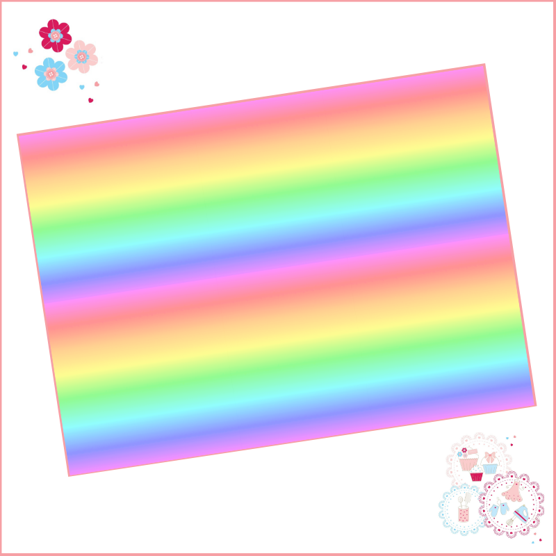 Rainbow Ombre A4 Edible Printed Sheet