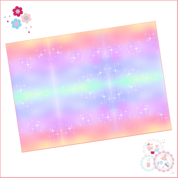 Glitter Effect Rainbow Horizontal Ombre A4 Edible Printed Sheet