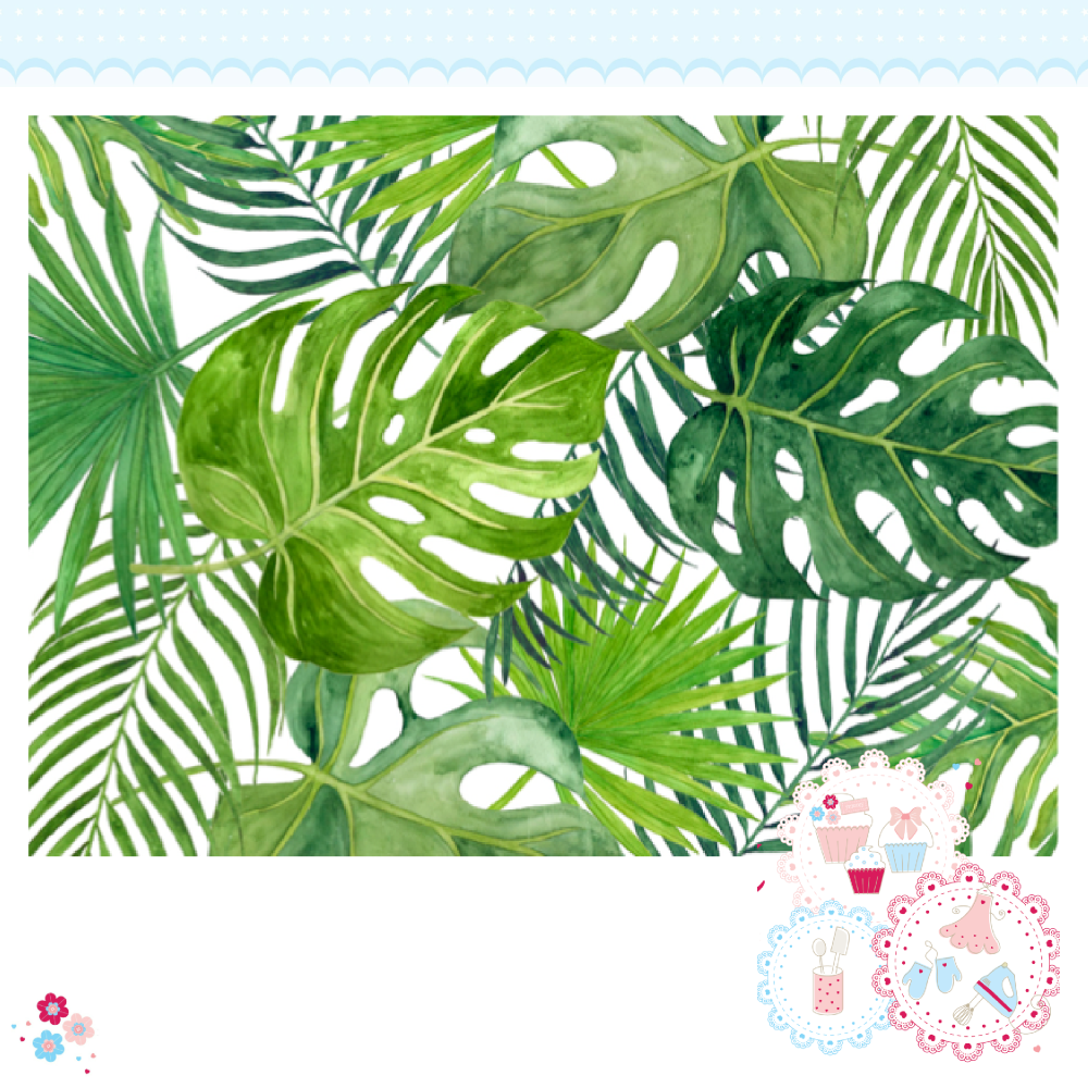 Tropical Leaves A4 Edible Printed Sheet - Mixed large tropical leaves