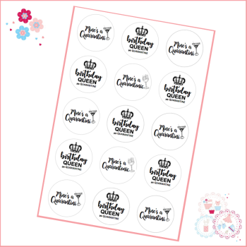 Quarantine Queen birthday  Cupcake Toppers