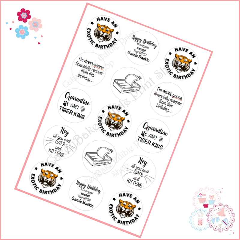 Tiger King Cupcake Toppers - Joe Exotic themed