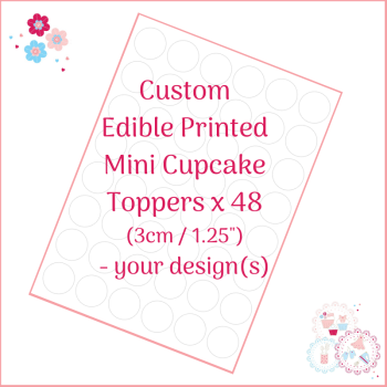 Bespoke Edible Mini Cupcake Toppers x 48 - Custom Order
