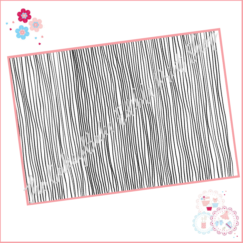 Black and White Lines Patterned Doodle Cake Wrap A4 Edible Printed Sheet - 