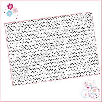 Black and White Zig Zag Patterned Doodle Cake Wrap A4 Edible Printed Sheet - Design 5