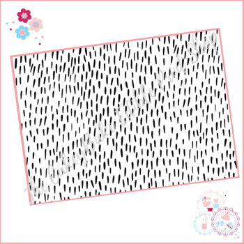 Black and White Small Lines Patterned Doodle Cake Wrap A4 Edible Printed Sheet - Design 6