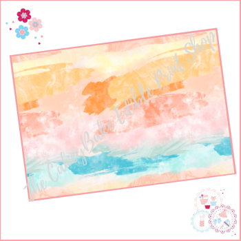 Abstract Watercolour Paint Effect Cake Wrap A4 Edible Printed Sheet - Design 3