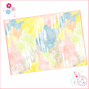 Abstract Watercolour Paint Effect Cake Wrap A4 Edible Printed Sheet - Design 5