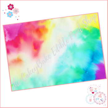 Watercolour Abstract Paint Blend Effect Cake Wrap Edible Printed Sheet - Design 1