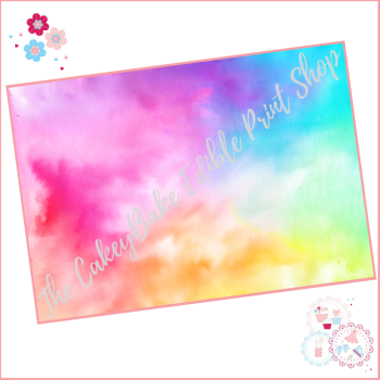 Watercolour Abstract Paint Blend Effect Cake Wrap Edible Printed Sheet - Design 3