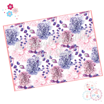 Purple and Pink Carnation flowers Floral A4 Edible Printed Sheet