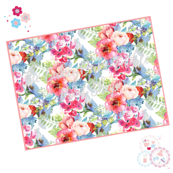 Poppy and Rose Bouquet flowers Floral A4 Edible Printed Sheet
