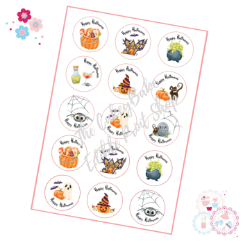 Cute Painted style Halloween Cupcake Toppers